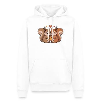Eichhörnchen Paar Liebe Valentinstag - Männer Premium Bio Hoodie - Weiß - Vorne - Nico (187cm)