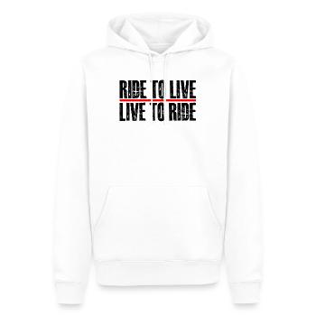 ride to live - live to ride - Männer Premium Bio Hoodie - Weiß - Vorne - Nico (187cm)