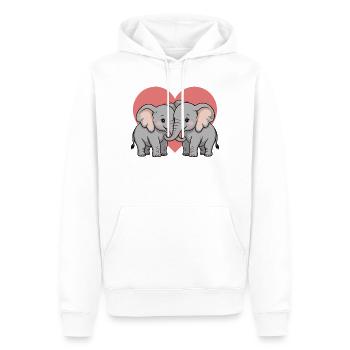 Elefant Paar Herz - Männer Premium Bio Hoodie - Weiß - Vorne - Nico (187cm)