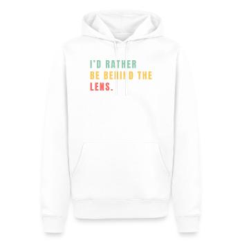 Ich wäre lieber hinter dem Objektiv - Männer Premium Bio Hoodie - Weiß - Vorne - Nico (187cm)