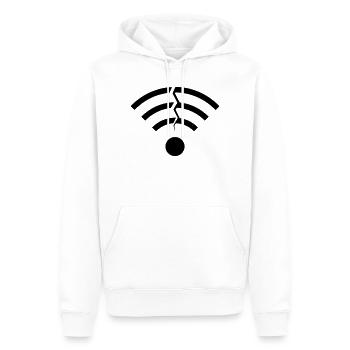 Kaputtes WLAN Signal Riss - Männer Premium Bio Hoodie - Weiß - Vorne - Nico (187cm)
