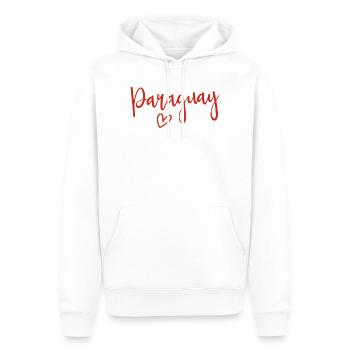 Paraguay Cœur Amour des Femmes Paraguay - Sweat à capuche Premium bio Homme - blanc - Devant - Nico (187cm)