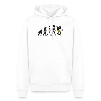 Evolution Skateboarder – Grunge Skate Design - Men’s Premium Organic Hoodie - white - Front - Nico (187cm)