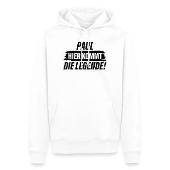 Hier kommt die Legende Paul - Männer Premium Bio Hoodie - Weiß - Vorne - Nico (187cm)