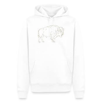 Silhouette minimaliste de bison USA Wilderness Free - Sweat à capuche Premium bio Homme - blanc - Devant - Nico (187cm)