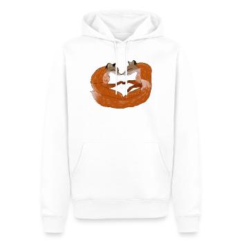 Fuchsherz Zweisamkeit - Männer Premium Bio Hoodie - Weiß - Vorne - Nico (187cm)