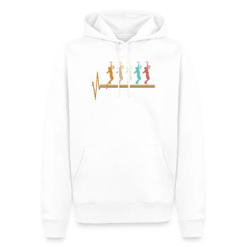 Tennis-Heartbeat Retro-Sonnenuntergangs-Spieler-Silhouette - Männer Premium Bio Hoodie - Weiß - Vorne - Nico (187cm)