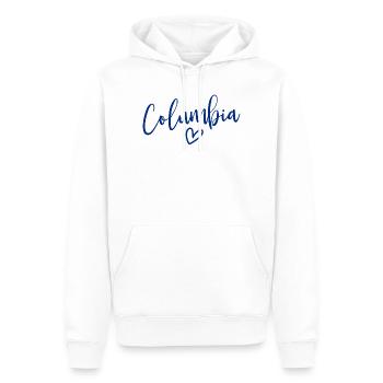 Columbia Cœur Femmes, Amour Columbia - Sweat à capuche Premium bio Homme - blanc - Devant - Nico (187cm)