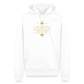 Goldene Motte im Mondkreis - Männer Premium Bio Hoodie - Weiß - Vorne - Nico (187cm)