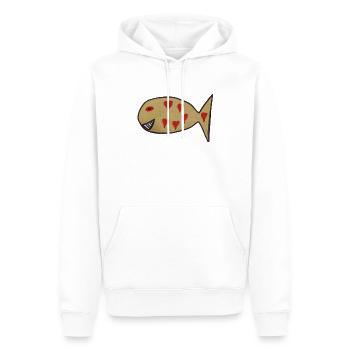 Heart fish with heart pattern - Men’s Premium Organic Hoodie - white - Front - Nico (187cm)