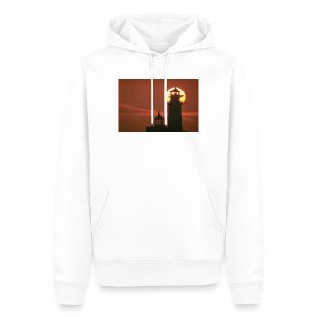 Leuchtturm Kap Arkona im Sonnenuntergang - Männer Premium Bio Hoodie - Weiß - Vorne - Nico (187cm)