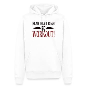 Blah Blah va t’entraîner - Sweat à capuche Premium bio Homme - blanc - Devant - Nico (187cm)