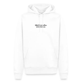 War kurz erwachsen. Hat nicht gefallen. - Männer Premium Bio Hoodie - Weiß - Vorne - Nico (187cm)