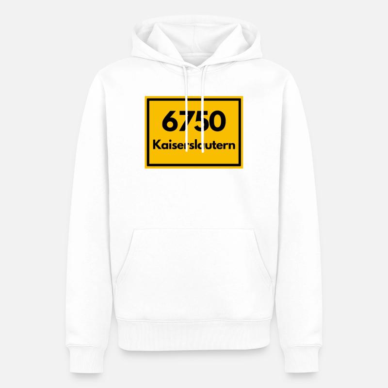 OLD POSTCODE POSTCODE 6750 KAISERSLAUTERN LAUTRE - Men’s Premium Organic Hoodie - white