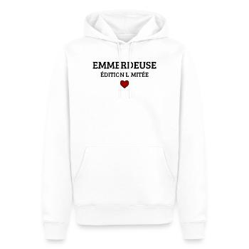 Troublemaker Limited Edition Funny Humor - Men’s Premium Organic Hoodie - white - Front - Nico (187cm)