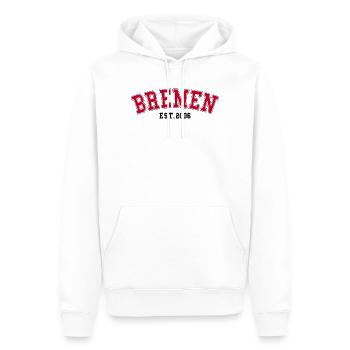 Brême Fondée en 2006 - Sweat à capuche Premium bio Homme - blanc - Devant - Nico (187cm)