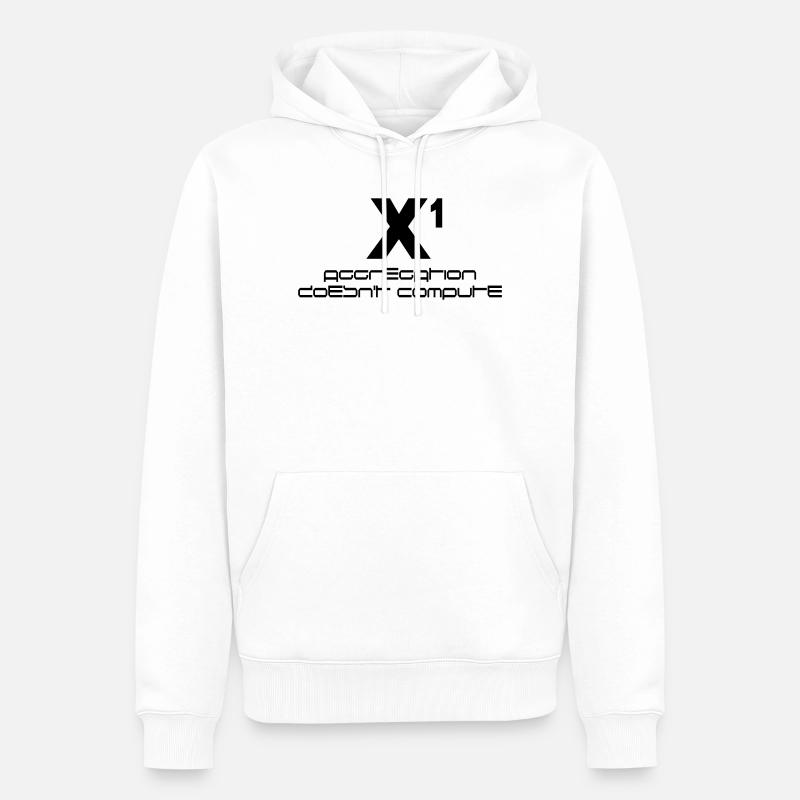 X hoch eins – aggregation doesn't compute - Männer Premium Bio Hoodie - Weiß