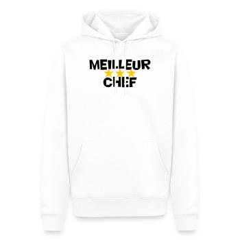 meilleur chef - Sweat à capuche Premium bio Homme - blanc - Devant - Nico (187cm)