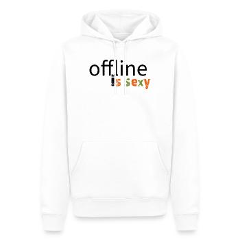 offline is sexy! - Männer Premium Bio Hoodie - Weiß - Vorne - Nico (187cm)