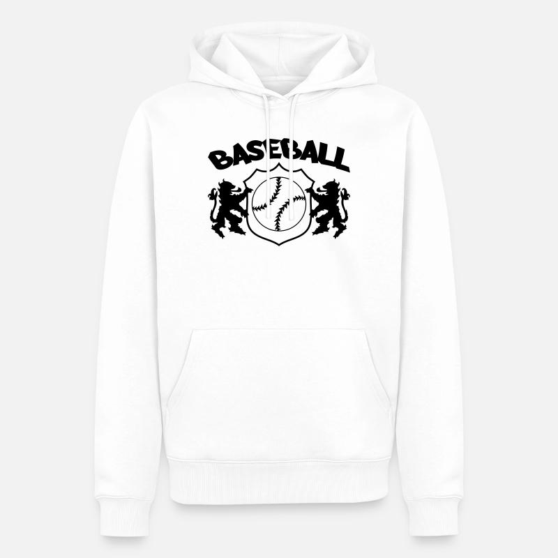 Baseball Logo - Männer Premium Bio Hoodie - Weiß