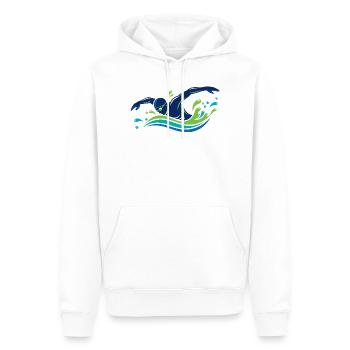 Schwimmer Sport Schwimmen Wasserheld Motiv - Männer Premium Bio Hoodie - Weiß - Vorne - Nico (187cm)