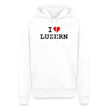 Ich liebe Luzern - I love Luzern - Männer Premium Bio Hoodie - Weiß - Vorne - Nico (187cm)