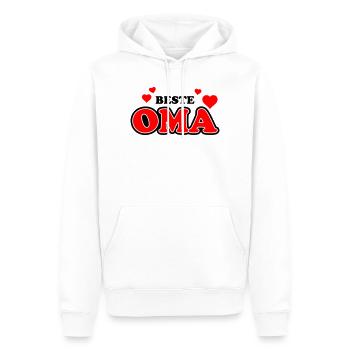 Oma Herzlogo mit Liebesakzenten - Männer Premium Bio Hoodie - Weiß - Vorne - Nico (187cm)