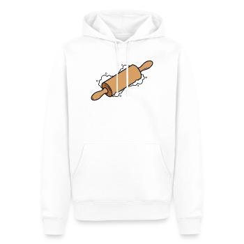 Rouleau à pâtisserie Pâte à pâtisser Cuisson - Sweat à capuche Premium bio Homme - blanc - Devant - Nico (187cm)