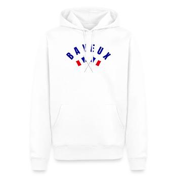 Embleme der französischen Flaggen von Bayeux Crossed - Männer Premium Bio Hoodie - Weiß - Vorne - Nico (187cm)