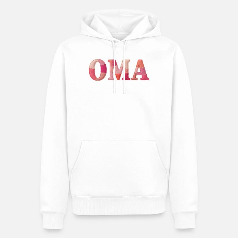 Cadeau OMA Cozy Patchwork - Sweat à capuche Premium bio Homme - blanc