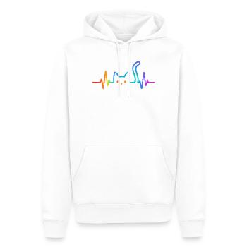 Katze Herzschlag Katzenliebhaber Geschenkidee - Männer Premium Bio Hoodie - Weiß - Vorne - Nico (187cm)