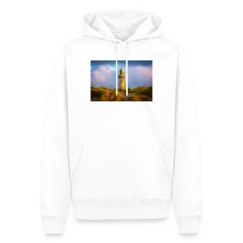 Phare de Warnemünde le soir - Sweat à capuche Premium bio Homme - blanc - Devant - Nico (187cm)