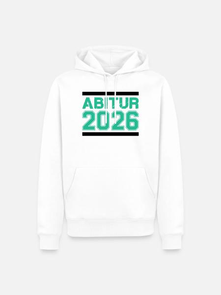 Abitur 2026 Abschluss – Raues Finish - Männer Premium Bio Hoodie - Weiß