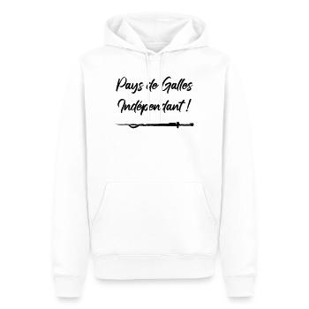 Pays de Galles Indépendant ! Perceval - Sweat à capuche Premium bio Homme - blanc - Devant - Nico (187cm)