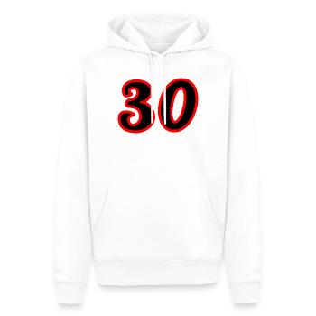 30. 30 YEARS. 30th ANNIVERSARY. 30 YEARS ANNIVERSARY. - Men’s Premium Organic Hoodie - white - Front - Nico (187cm)