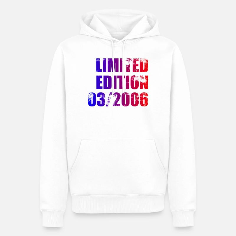 20e anniversaire édition limitée 03/2006 - Sweat à capuche Premium bio Homme - blanc