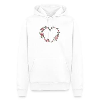 Floral Heart - Männer Premium Bio Hoodie - Weiß - Vorne - Nico (187cm)