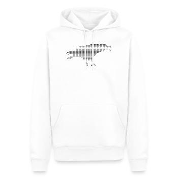 Silhouette Punt Pixel Corbeau - Sweat à capuche Premium bio Homme - blanc - Devant - Nico (187cm)