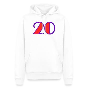 20. 20e ANNIVERSAIRE. ANNIVERSAIRE 20 ANS. 20 ANS. - Sweat à capuche Premium bio Homme - blanc - Devant - Nico (187cm)