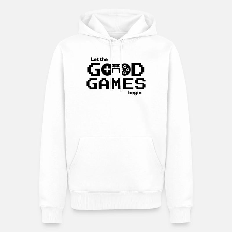 Let the good games begin – Pixel-Controller - Männer Premium Bio Hoodie - Weiß