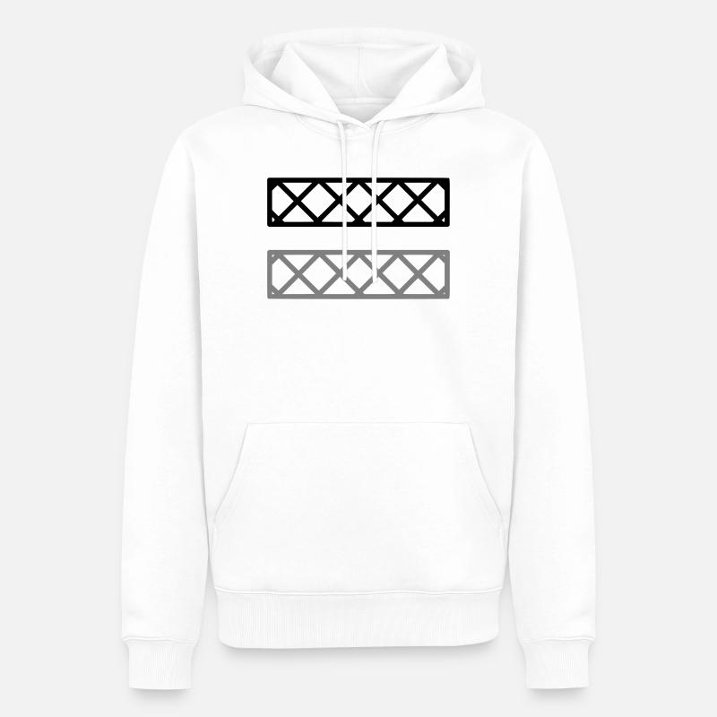 Fence Grid Pattern Frame - Men’s Premium Organic Hoodie - white
