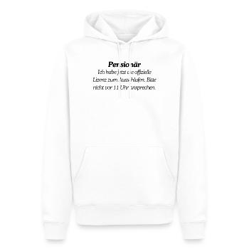 Enfin retraité - Sweat à capuche Premium bio Homme - blanc - Devant - Nico (187cm)