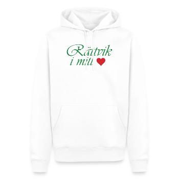 Rättvik dans mon cœur - Sweat à capuche Premium bio Homme - blanc - Devant - Nico (187cm)