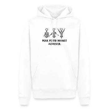 Performance maximale atteinte – Toast ironique - Sweat à capuche Premium bio Homme - blanc - Devant - Nico (187cm)