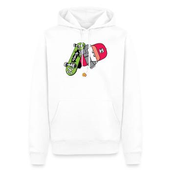 Neon Skate Panda Grafik - Männer Premium Bio Hoodie - Weiß - Vorne - Nico (187cm)