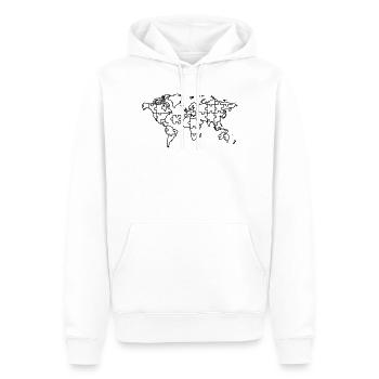 World Map Puzzle Earth Global - Men’s Premium Organic Hoodie - white - Front - Nico (187cm)