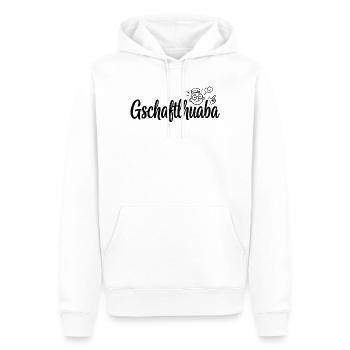 Gschaftlhuaba – Bavarois qui sait tout - Sweat à capuche Premium bio Homme - blanc - Devant - Nico (187cm)