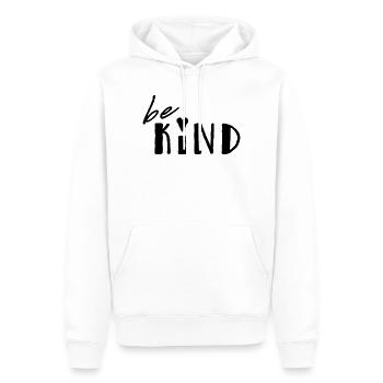 Be Kind - Men’s Premium Organic Hoodie - white - Front - Nico (187cm)