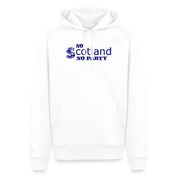 Blue Grunge Badge Typografie - Männer Premium Bio Hoodie - Weiß - Vorne - Nico (187cm)