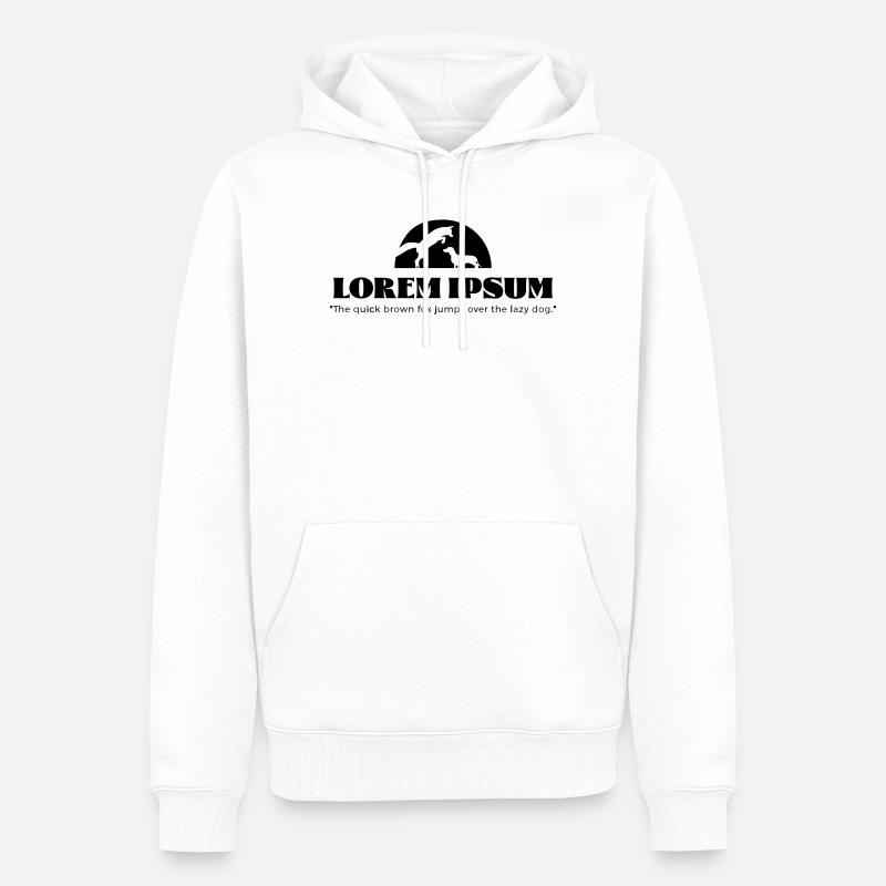 LoremIpsum – the quick brown fox ... - Männer Premium Bio Hoodie - Weiß